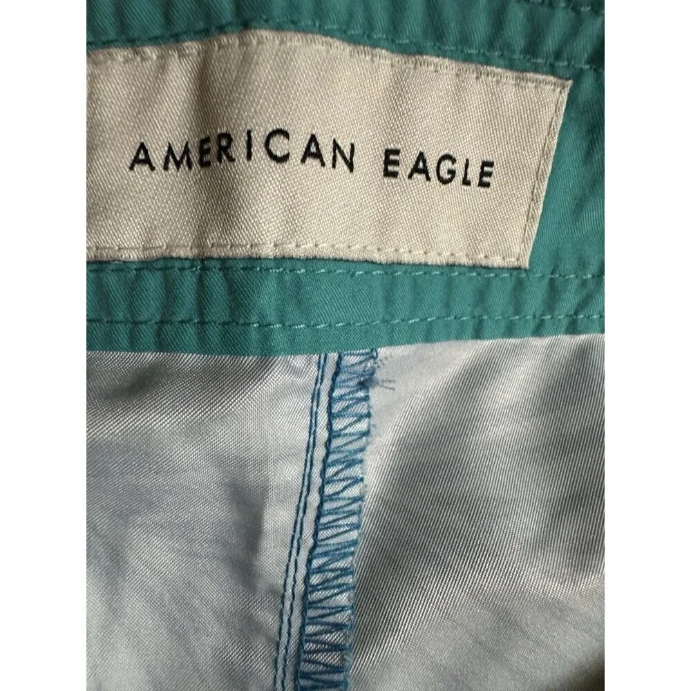 American Eagle Mens M Blue Tropical Swim Trunks 9” Inseam